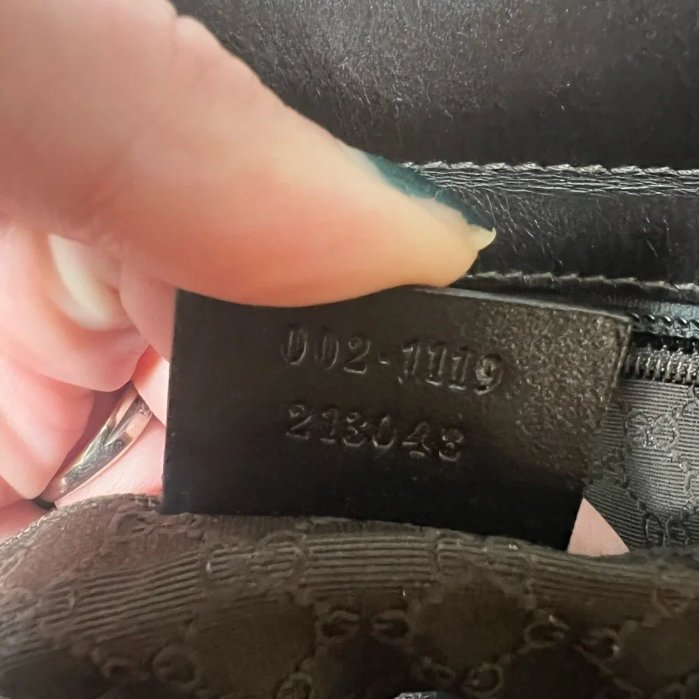 GUCCI Web Sherry Line Tote Bag Canvas Leather Purse- 💎Authenticated 💎 - Picture 12 of 16